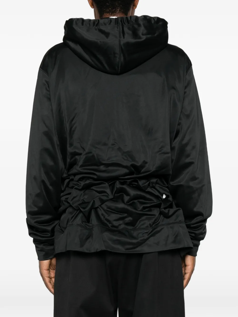 Comme des Garçons Homme Plus Hoodie met ritssluiting en ruches Zwart