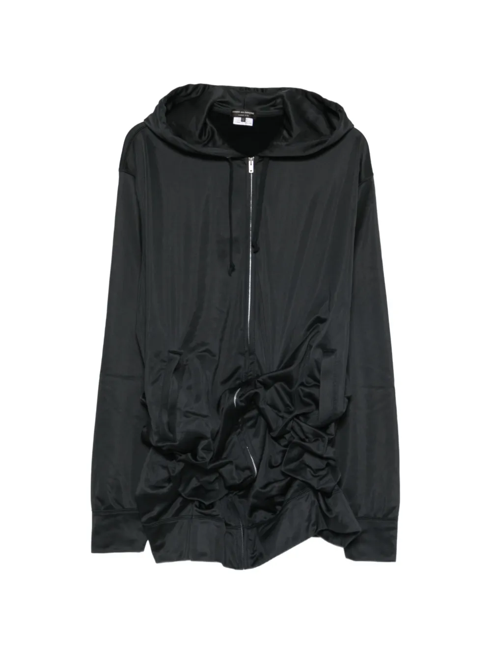 Comme des Garçons Homme Plus ruched zip-fastening hoodie - Black