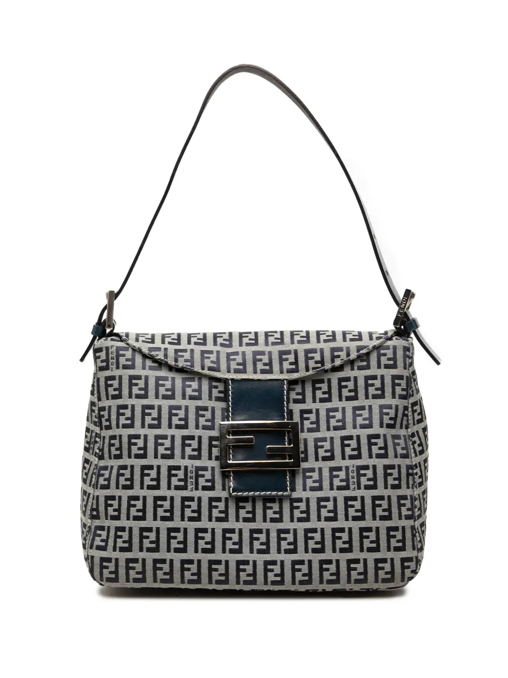 Fendi Pre-Owned 2000-2010 Zucchino Canvas Double Flap Mamma shoulder bag - Grau