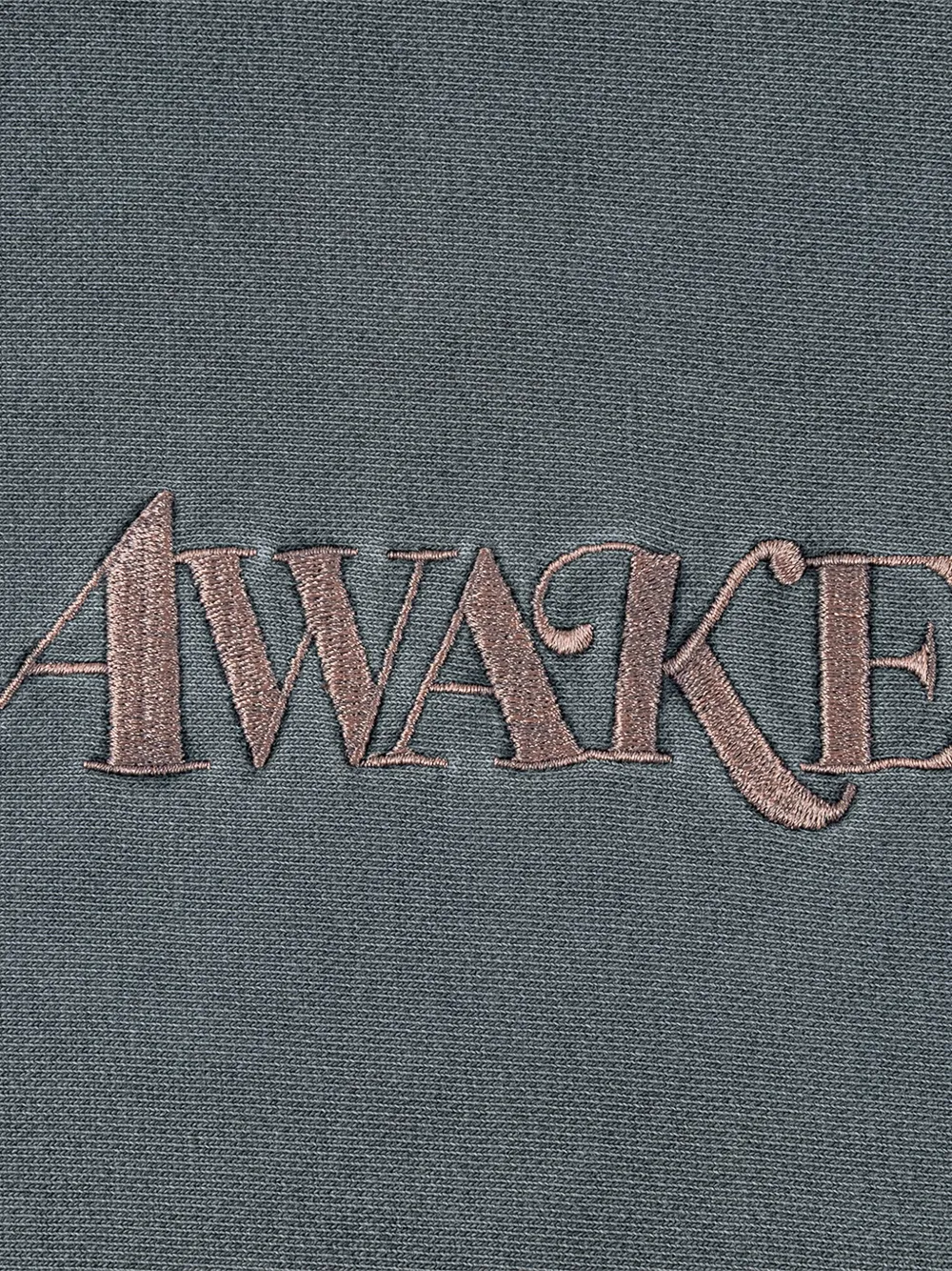 Awake NY logo-embroidered hoodie Grijs