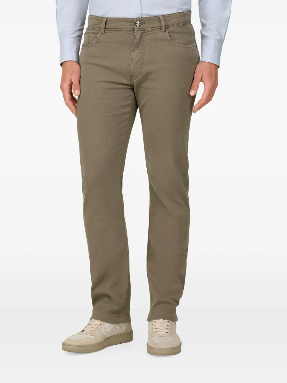 Boggi Milano Jeans van stretch katoenen tencel Beige