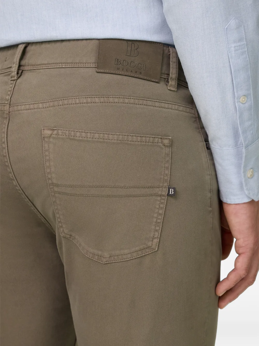 Boggi Milano Jeans van stretch katoenen tencel Beige