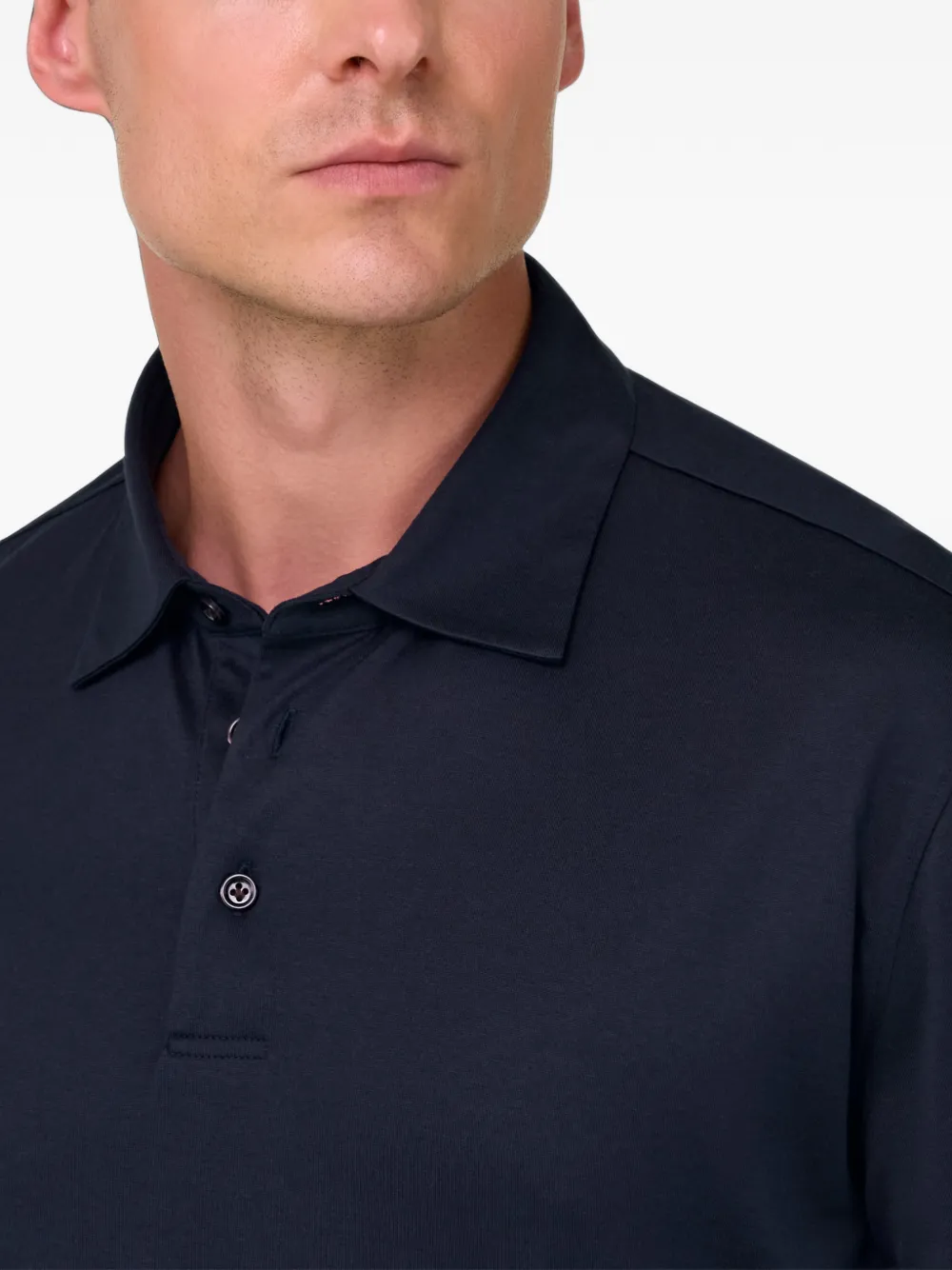 Boggi Milano Poloshirt van katoen en zijde-jersey Blauw