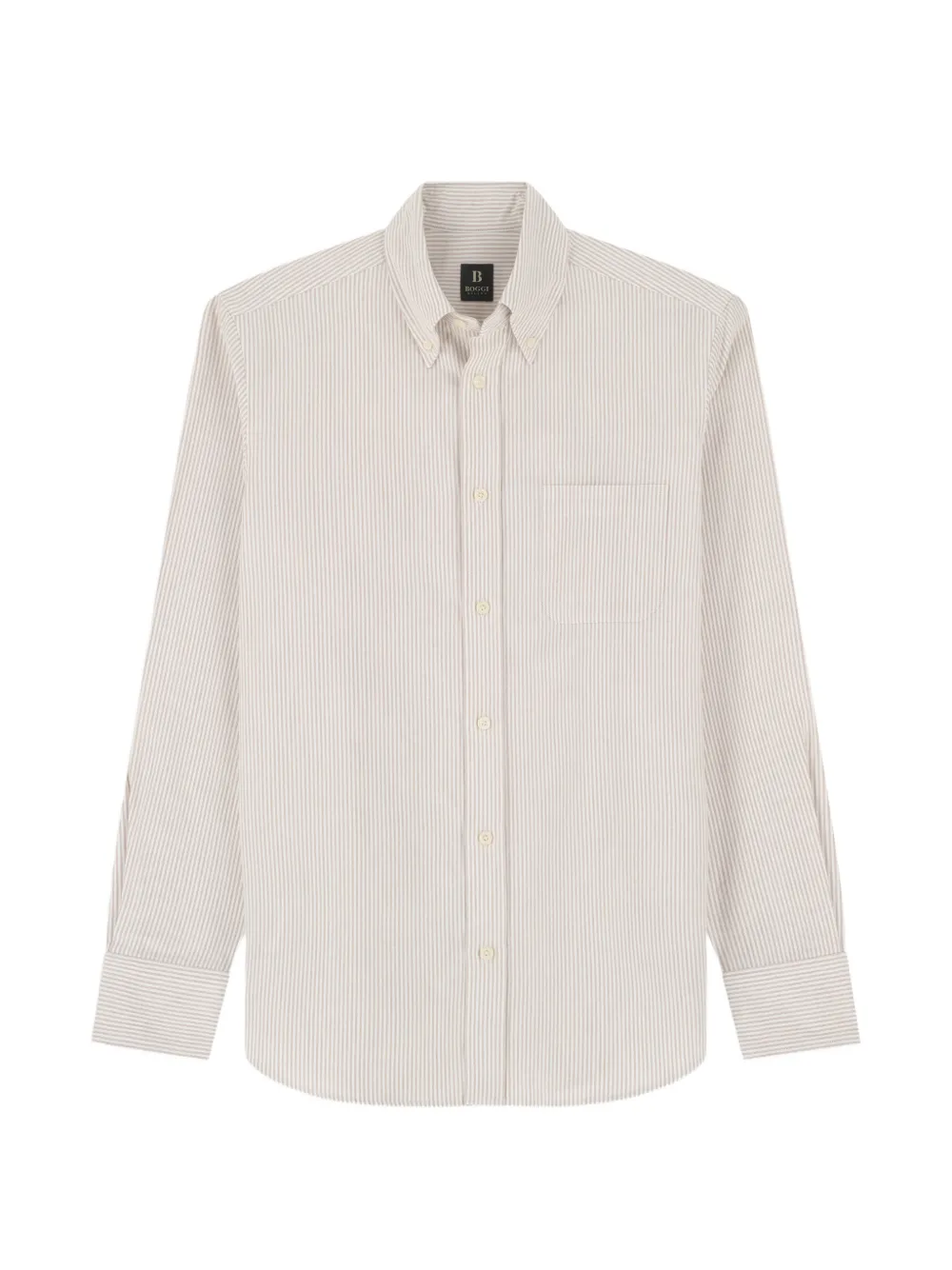Boggi Milano chemise Oxford en coton à rayures - Blanc Boggi Milano chemise Oxford en coton à rayures - Blanc
