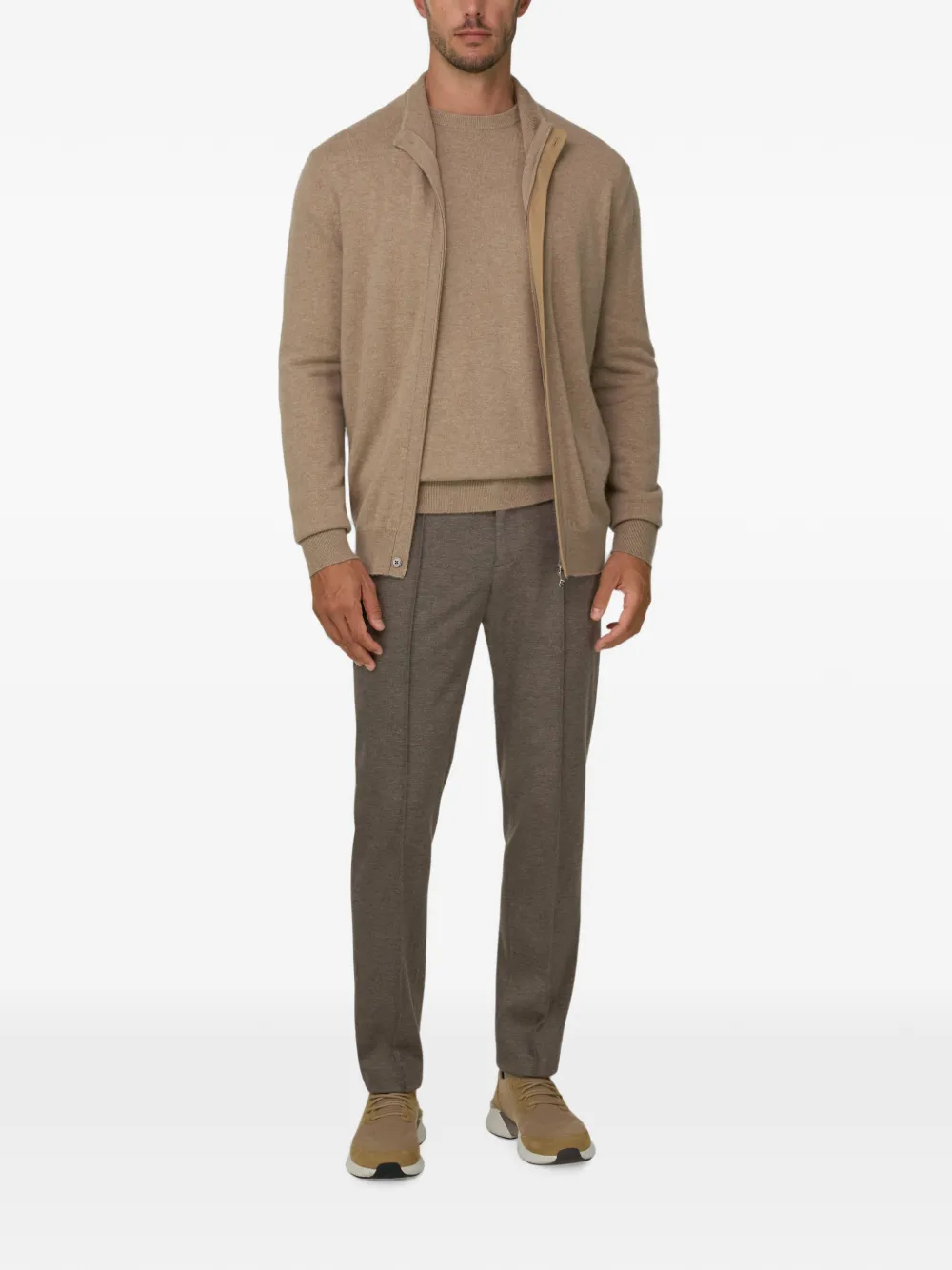 Boggi Milano Broek van technisch jersey Bruin