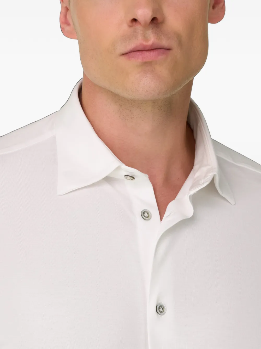 Boggi Milano Poloshirt van katoen en zijde Wit