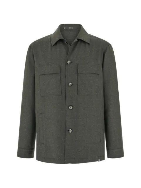 Boggi Milano shacket in wool flannel