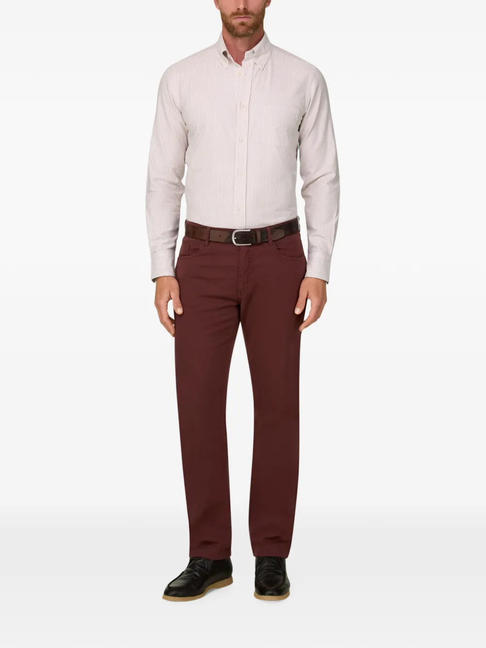 Boggi Milano Jeans van stretch katoenen tencel Rood