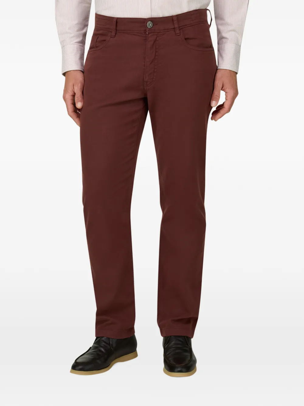 Boggi Milano Jeans van stretch katoenen tencel Rood