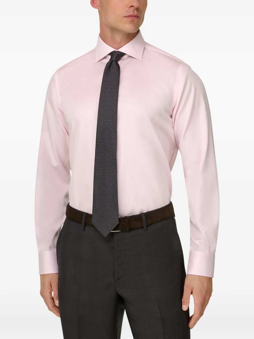 Boggi Milano Geruit katoenen non-iron regular-fit overhemd Roze