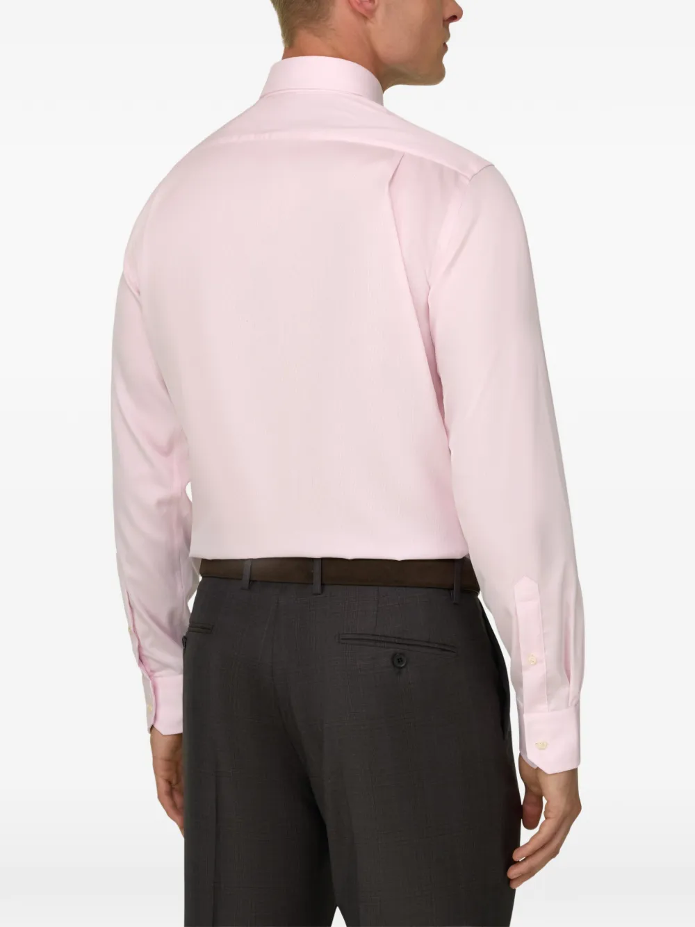 Boggi Milano Geruit katoenen non-iron regular-fit overhemd Roze