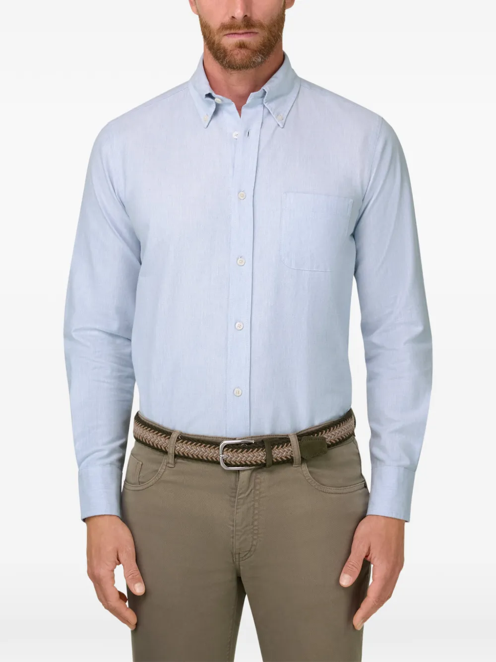 Boggi Milano Oxford regular-fit overhemd Blauw