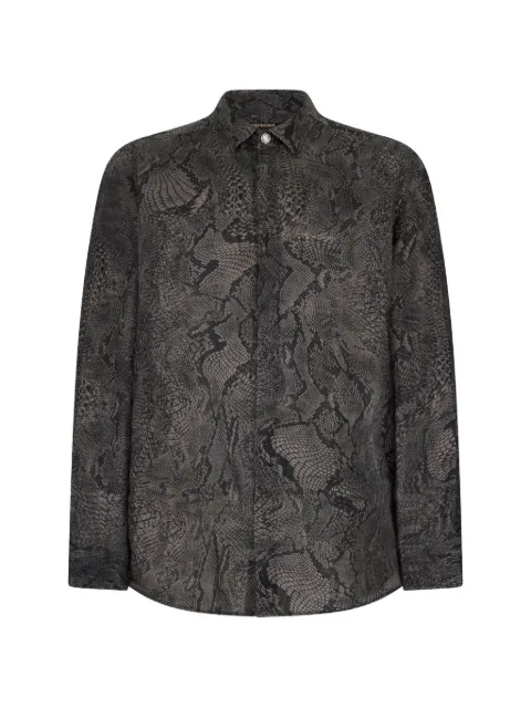 Roberto Cavalli camisa con estampado de piel de serpiente