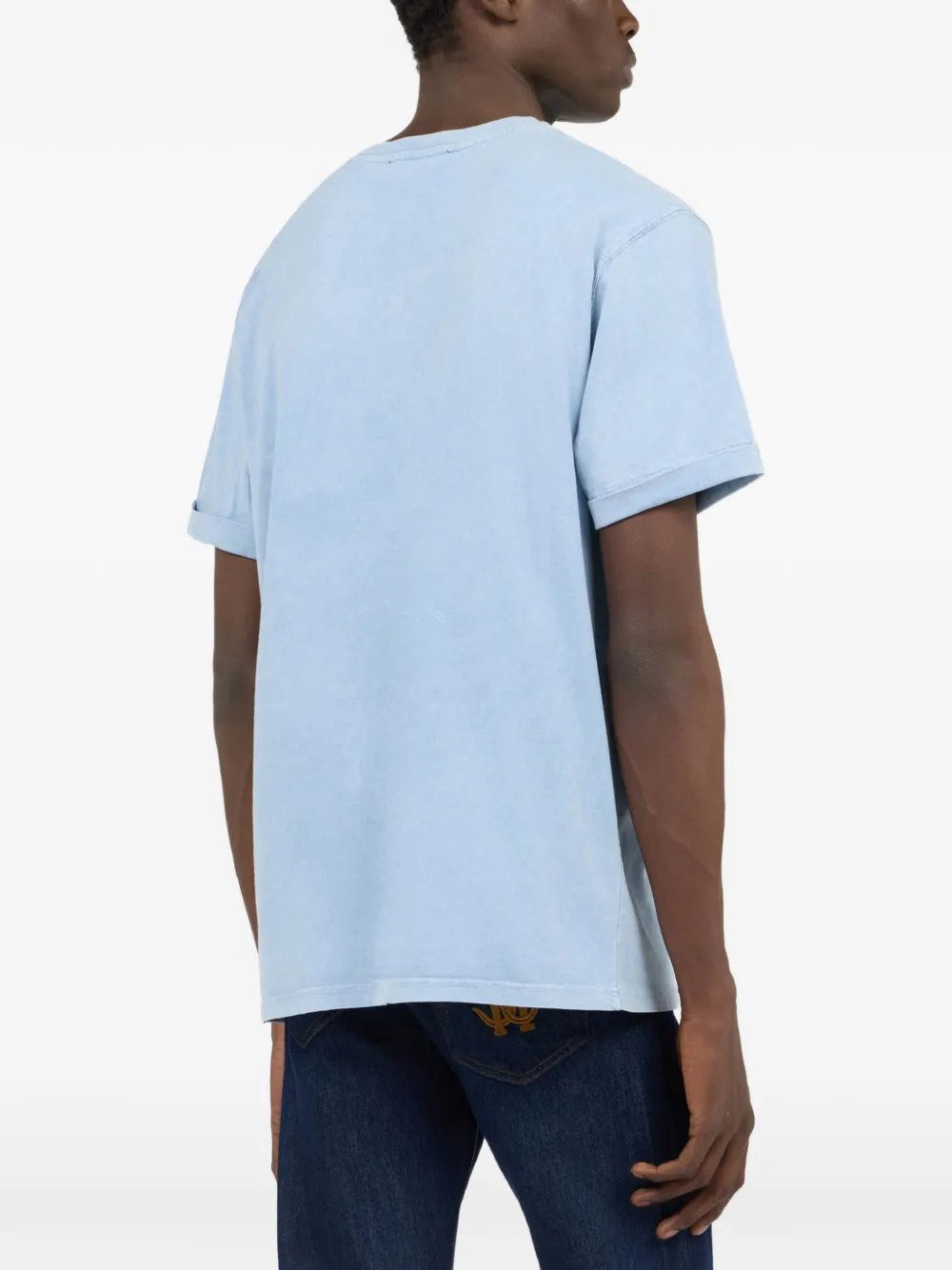 Roberto Cavalli logo-print cotton T-shirt Blauw