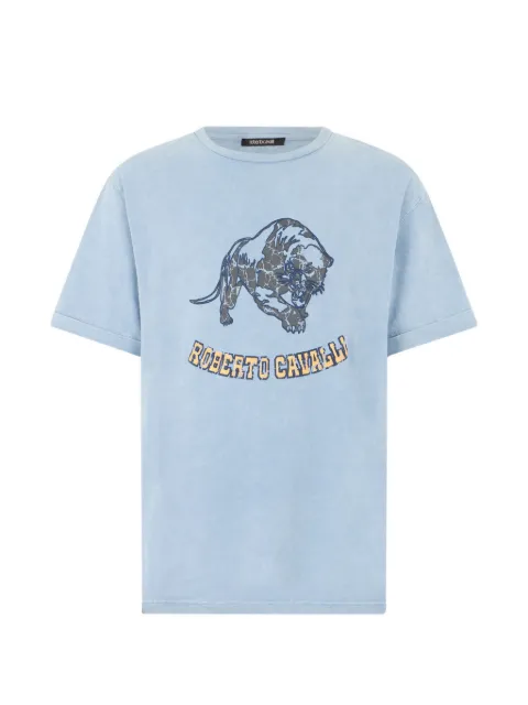 Roberto Cavalli logo-print cotton T-shirt