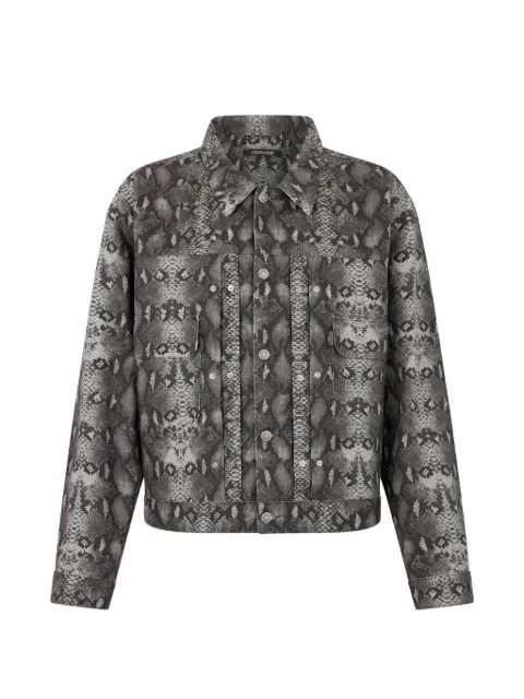 Roberto Cavalli python-print denim jacket