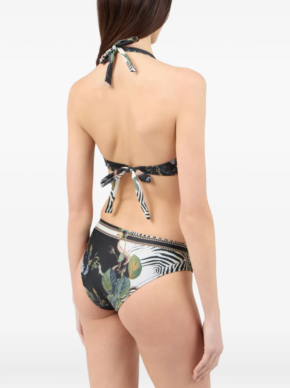 Roberto Cavalli Badpak met bloemen-print en uitgesneden details Zwart