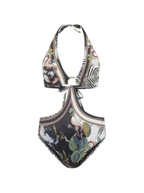 Roberto Cavalli floral-print cutout swimsuit
