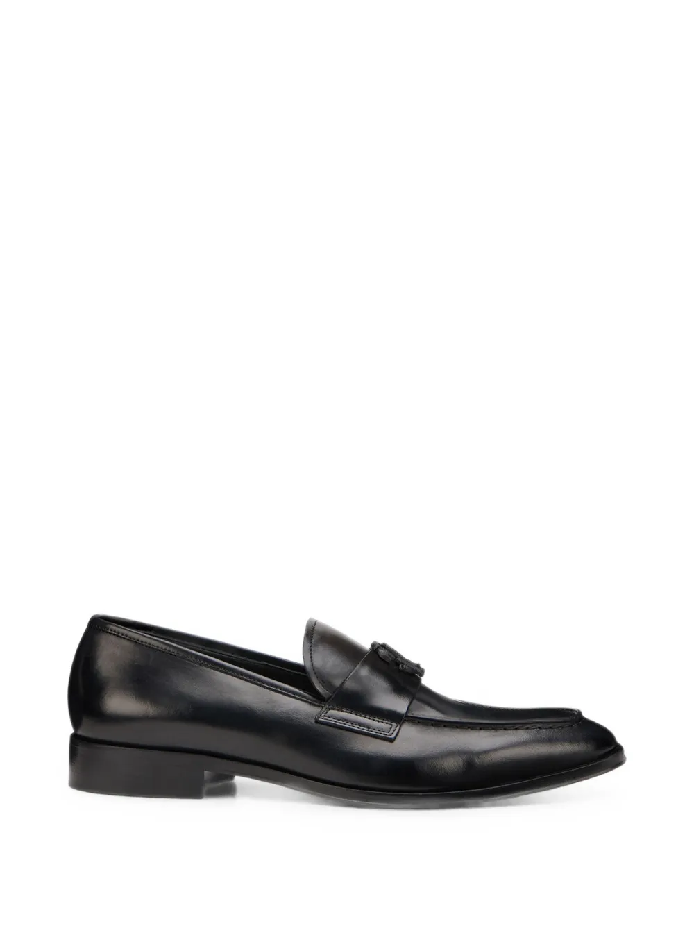 Roberto Cavalli monogram-plaque leather loafers - Nero