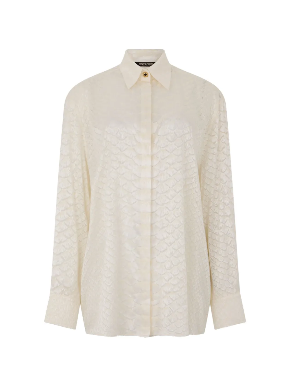 Roberto Cavalli Serpentine blouse met print Beige
