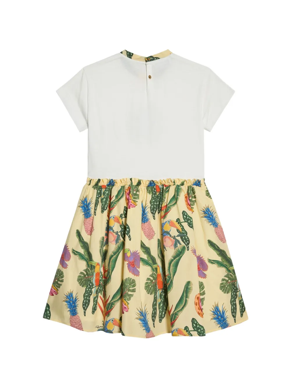 Roberto Cavalli Junior Jurk met tropische print Wit