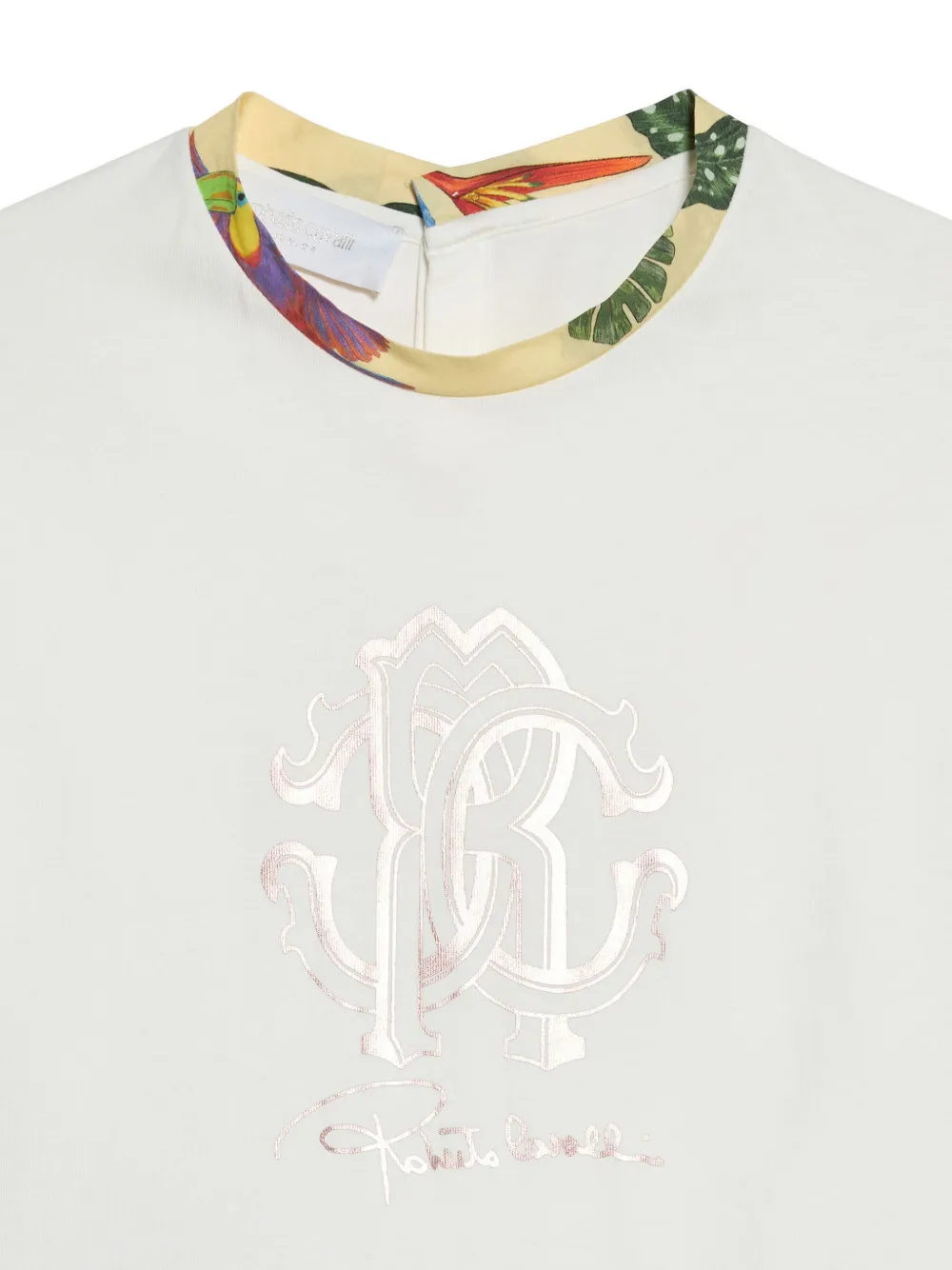 Roberto Cavalli Junior Jurk met tropische print Wit