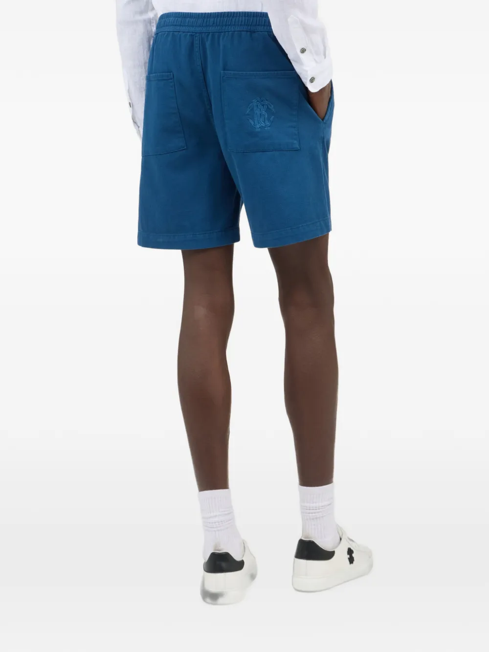 Roberto Cavalli Bermuda shorts met geborduurd logo Blauw