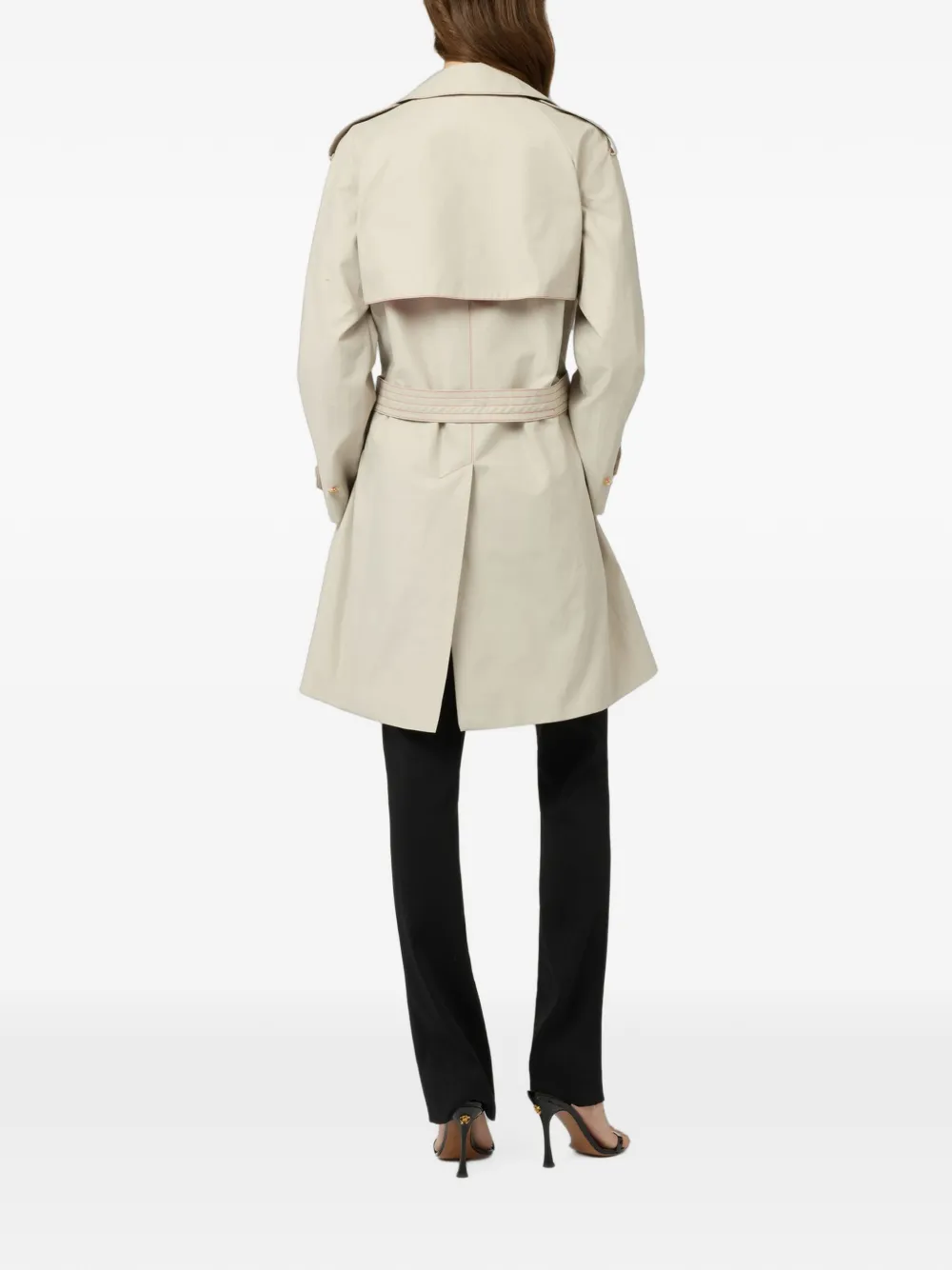 Roberto Cavalli Trenchcoat met dubbele rij knopen Beige