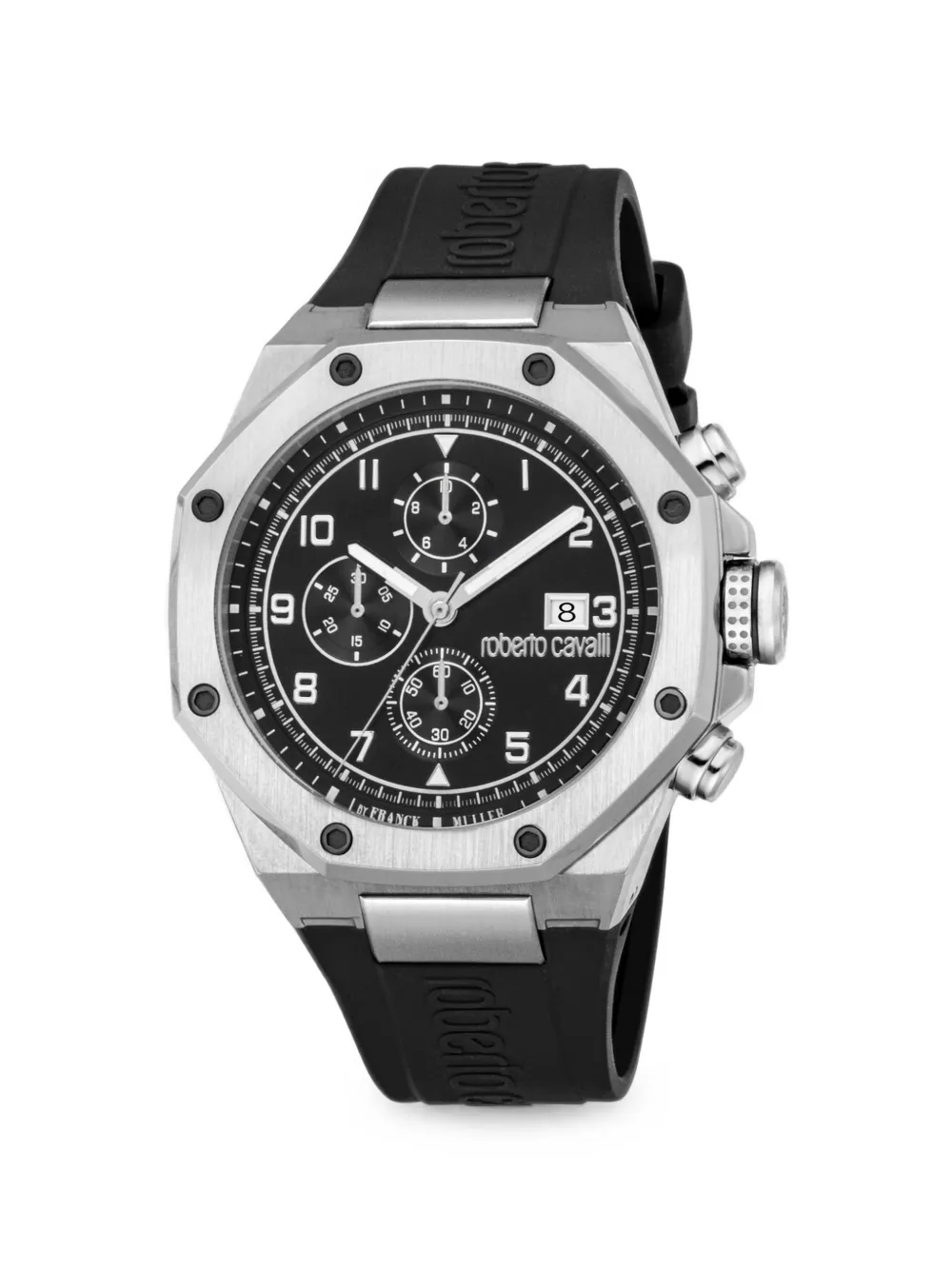 Roberto Cavalli chronograph octagonal 44mm watch - Nero