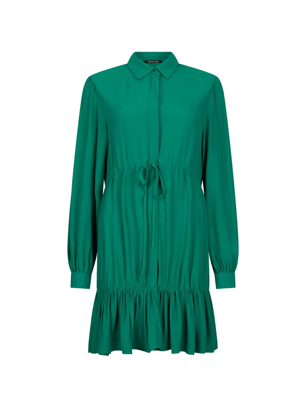 Roberto Cavalli ruffled-hem mini dress - Grün