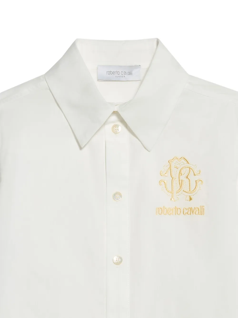Roberto Cavalli Junior logo-embroidered shirt Wit
