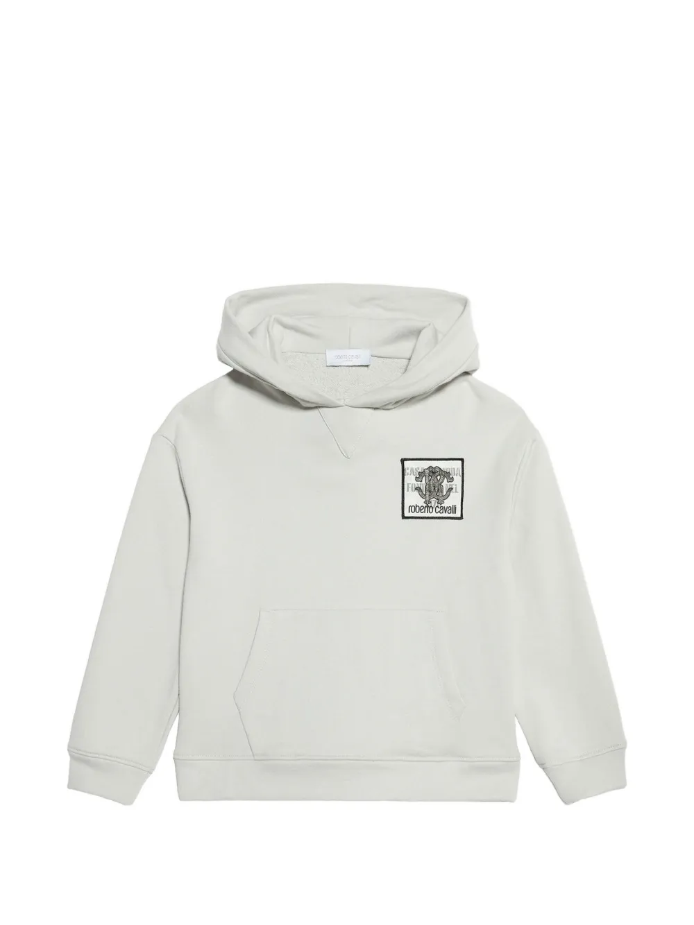 Roberto Cavalli Junior logo-patch hoodie - Grigio