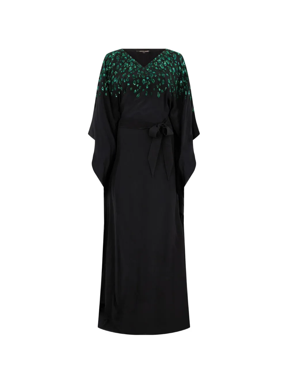 Roberto Cavalli sequin-embellished belted maxi dress - Noir Roberto Cavalli sequin-embellished belted maxi dress - Noir