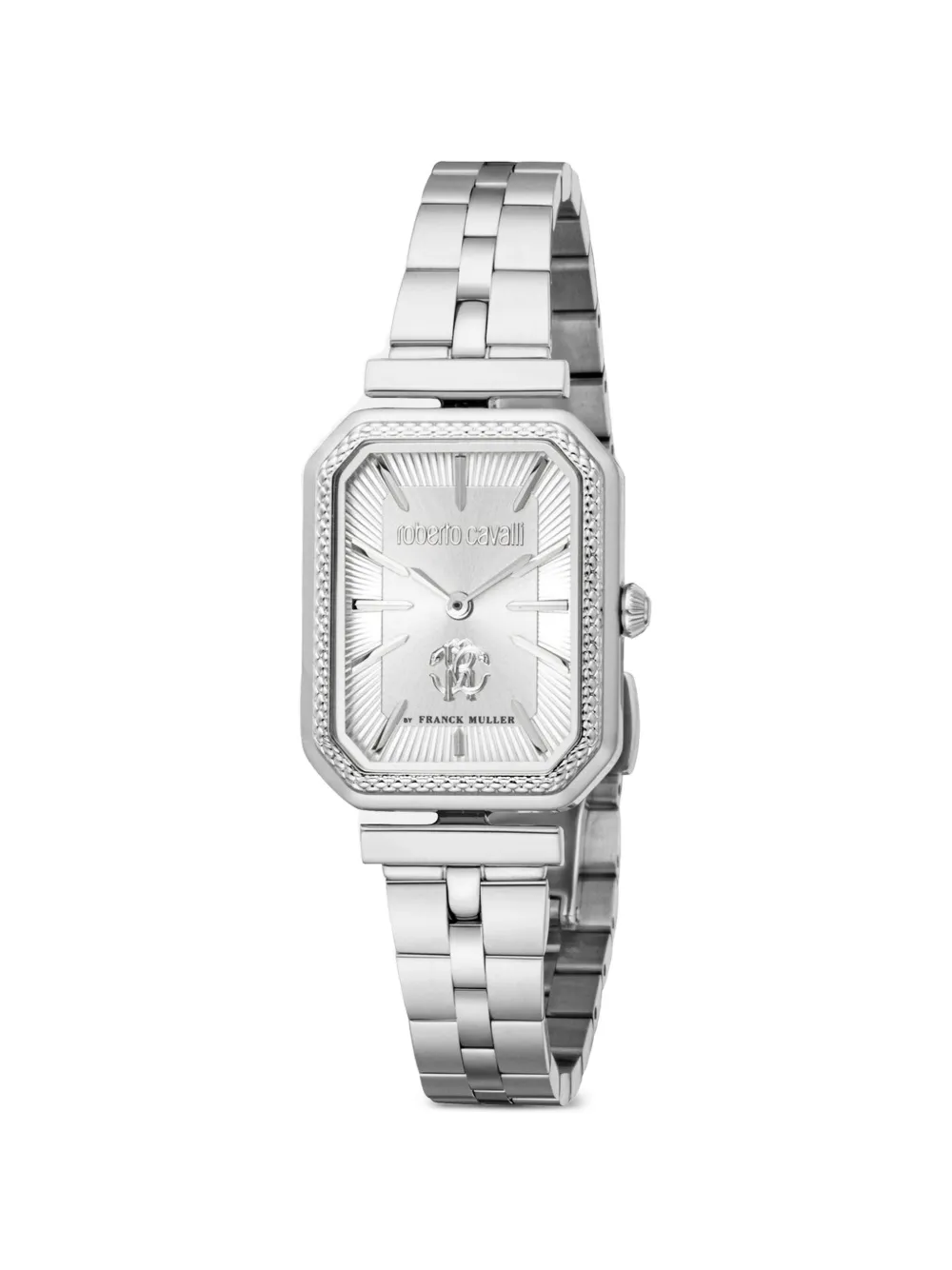 Roberto Cavalli textured bezel 23mm watch - Silber