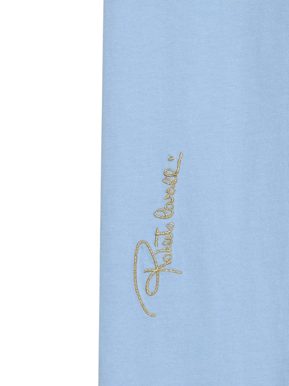 Roberto Cavalli Junior Legging met geborduurd logo Blauw