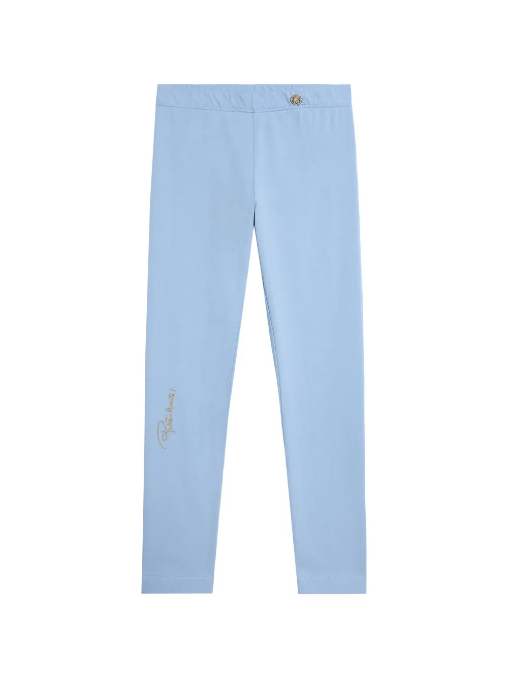 Roberto Cavalli Junior logo-embroidered leggings - Bleu Roberto Cavalli Junior logo-embroidered leggings - Bleu