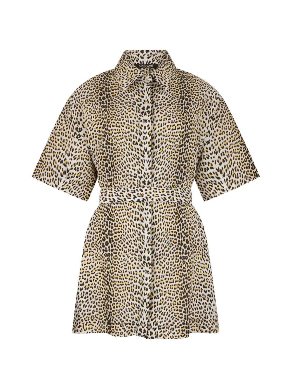 Roberto Cavalli leopard-print belted mini dress - Nude