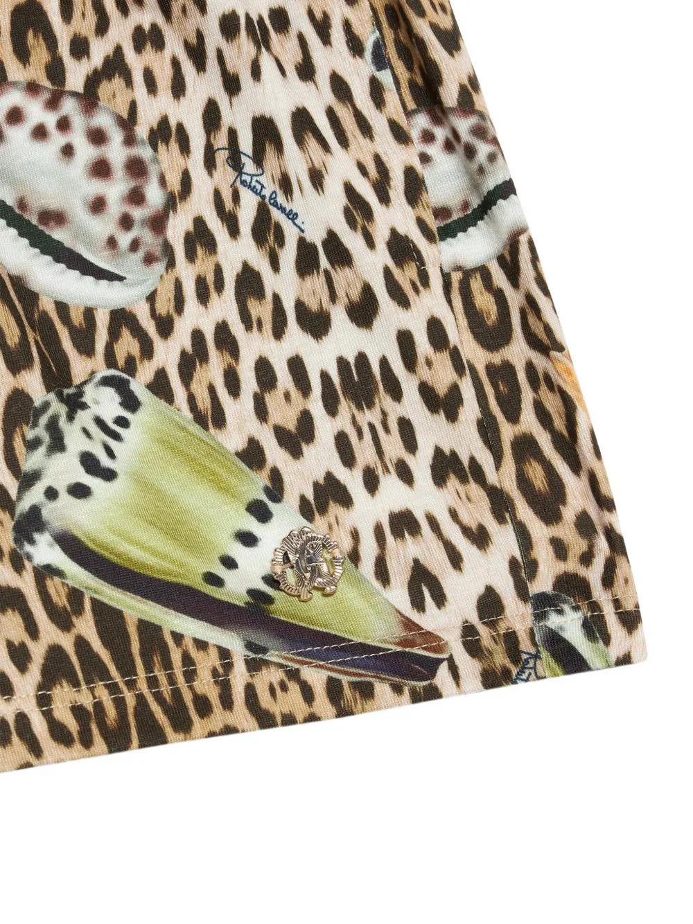 Roberto Cavalli Junior leopard-print casual shorts Beige