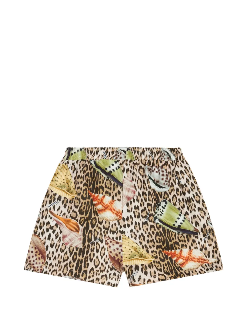 Roberto Cavalli Junior leopard-print casual shorts Beige