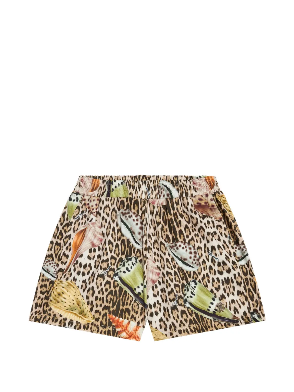Roberto Cavalli Junior leopard-print casual shorts - Tons neutres
