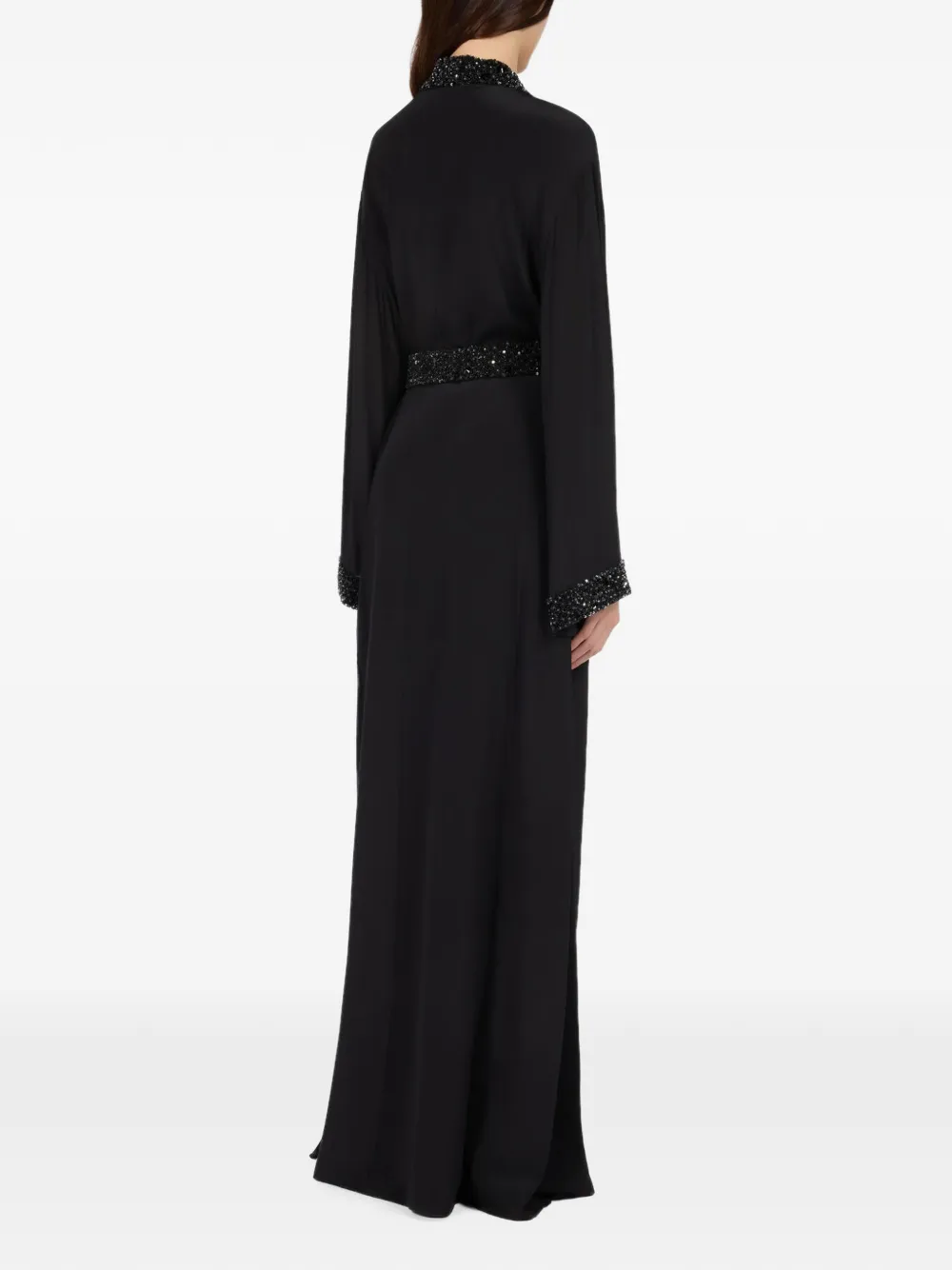 Roberto Cavalli Maxi-wikkeljurk verfraaid met kralen Zwart