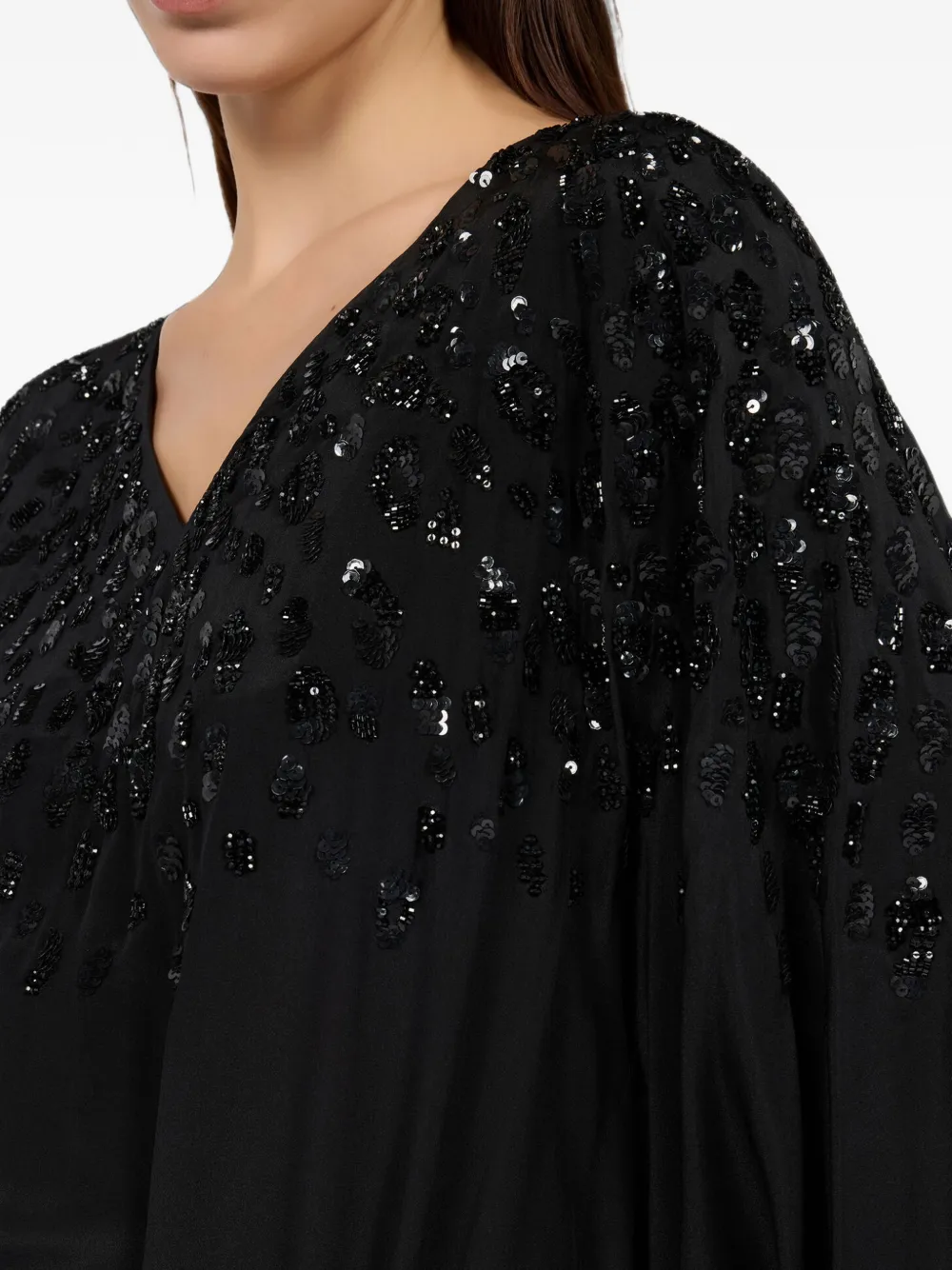 Roberto Cavalli Maxi-jurk met pailletten Zwart