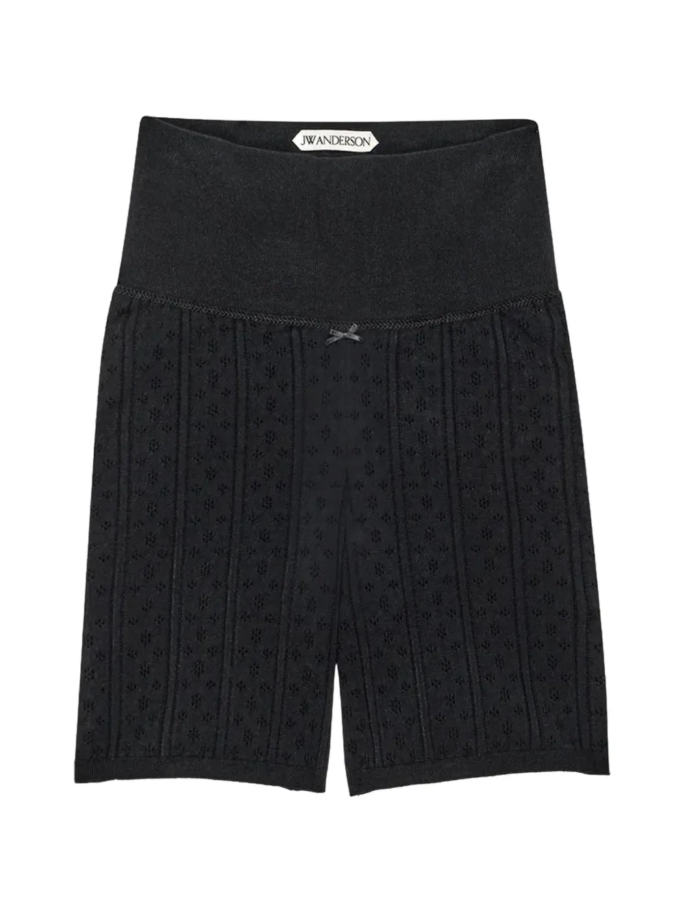 JW Anderson pointelle-knit bow-detail shorts - Noir JW Anderson pointelle-knit bow-detail shorts - Noir