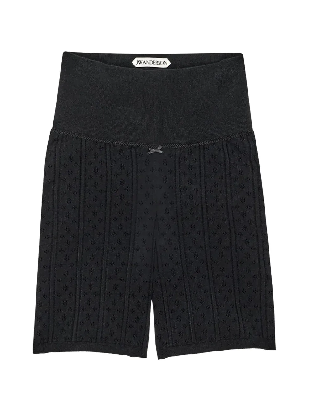 JW Anderson Pointelle gebreide shorts met strikdetail Zwart