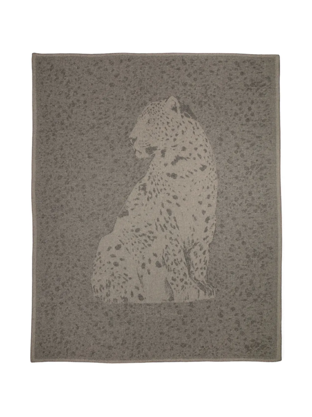 Roberto Cavalli Home leopard-intarsia blanket - Tons neutres