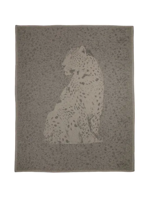Roberto Cavalli Home leopard-intarsia blanket