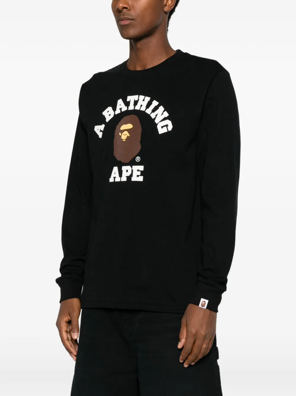 A BATHING APE College Ape Head T-shirt Zwart