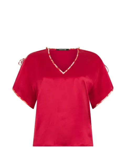 Roberto Cavalli tie-detail silk top