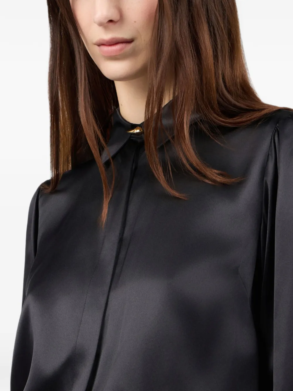 Roberto Cavalli Zijden blouse met striksluiting Zwart