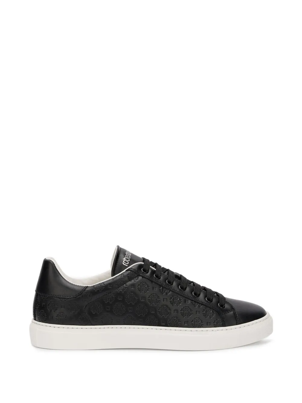 Roberto Cavalli monogram-embossed low-top sneakers - Schwarz